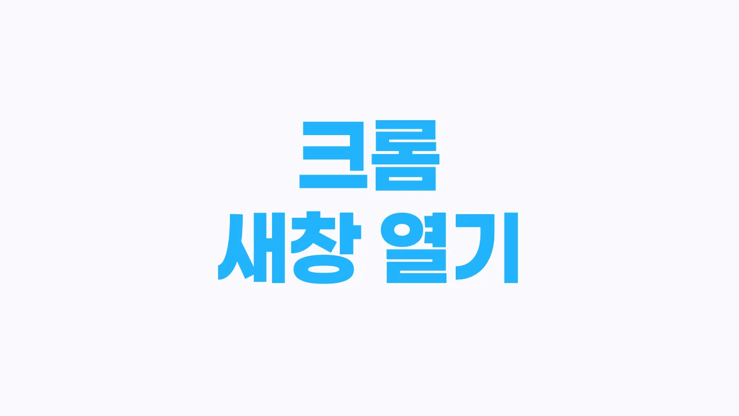 크롬에서 새 창을 여는 단축키 이미지