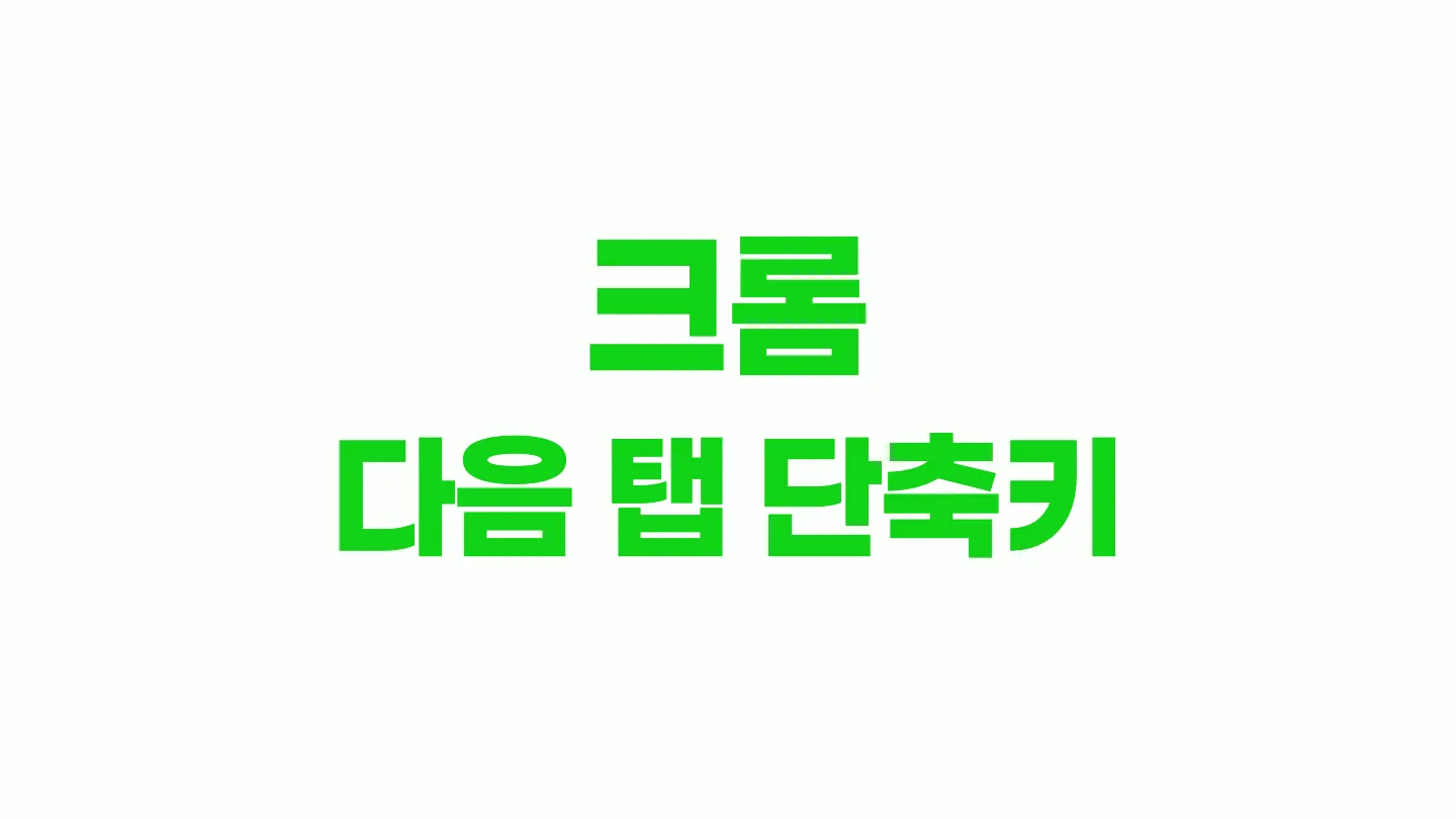 크롬에서 다음 탭으로 이동하는 단축키 이미지