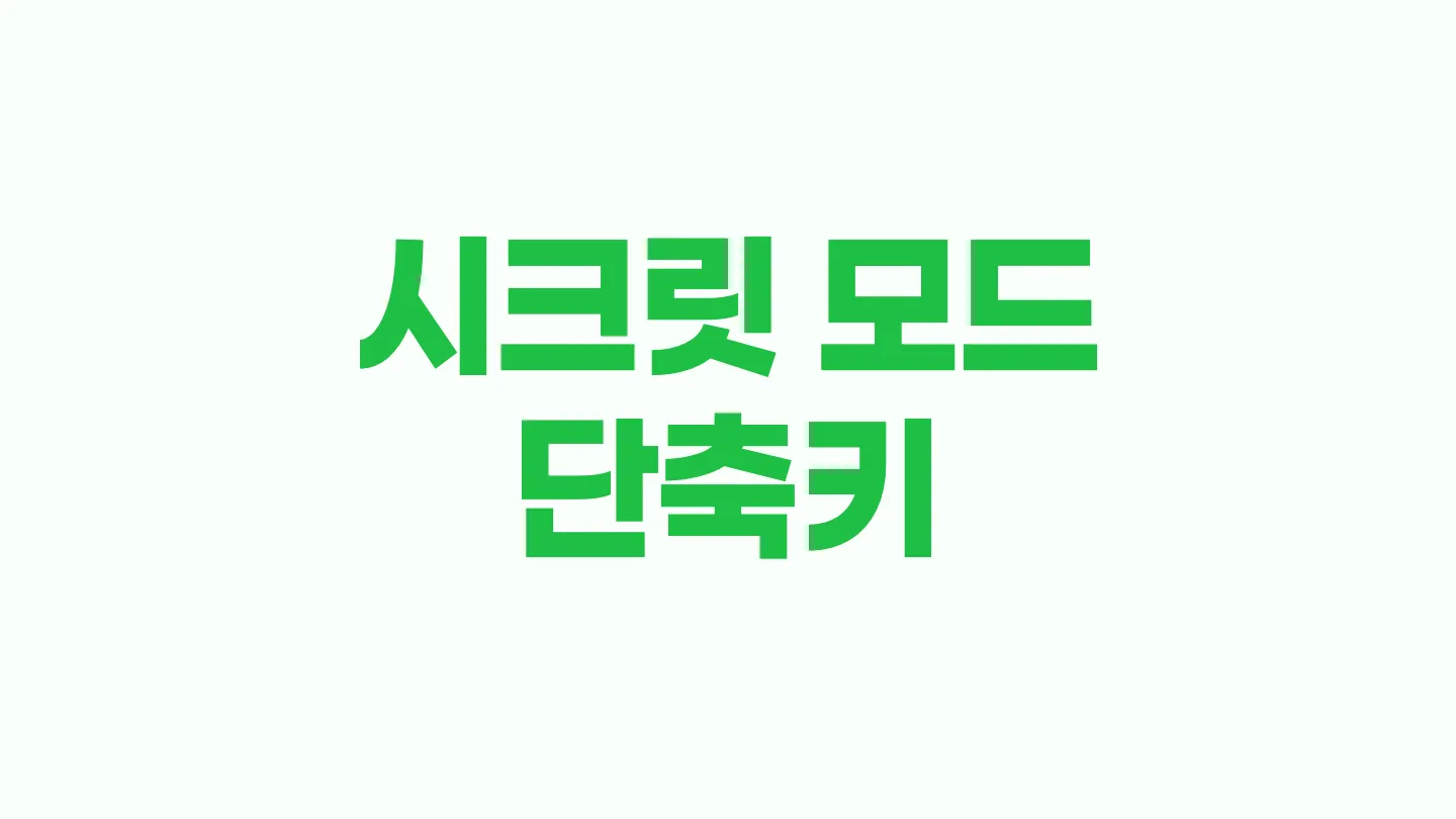 크롬에서 시크릿 모드 단축키로 사용하는 방법 이미지